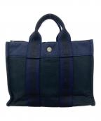 HERMESエルメス）の古着「フールトゥPM/トートバッグ」｜ブラック×ネイビー