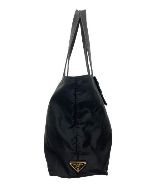 PRADA（プラダ）PRADA (プラダ) ジャガードロゴリボントートバッグ ブラックの古着・服飾アイテム