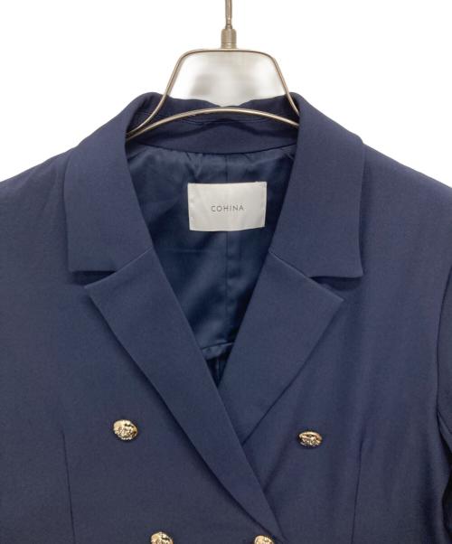 COHINA（コヒナ）COHINA (コヒナ) ゴールドボタンダブルジャケット ネイビー サイズ:FREEの古着・服飾アイテム