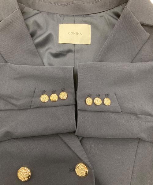 COHINA（コヒナ）COHINA (コヒナ) ゴールドボタンダブルジャケット ネイビー サイズ:FREEの古着・服飾アイテム