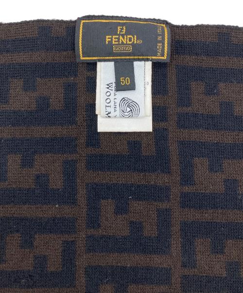 FENDI（フェンディ）FENDI (フェンディ) ズッカ総柄マフラー ブラウンの古着・服飾アイテム