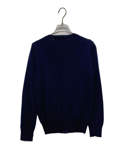 PLAY COMME des GARCONS（プレイコムデギャルソン）PLAY COMME des GARCONS (プレイコムデギャルソン) 丸首ロゴカーディガン ネイビー サイズ:Sの古着・服飾アイテム