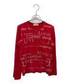 COMME des GARCONSコムデギャルソン）の古着「00’s総柄長袖カットソー」｜レッド