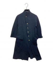 COMME des GARCONS COMME des GARCONS（コムデギャルソン コムデギャルソン）の古着「ポリ縮絨スタンドカラーコート」｜ネイビー