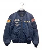 AVIREXアヴィレックス）の古着「LIGHT MA-1 FLYING CADET/MA-1ジャケット」｜ネイビー