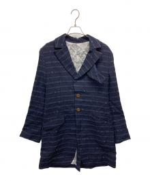 Vivienne Westwood man（ヴィヴィアン ウェストウッド マン）の古着「総柄変形テーラードジャケット」｜ネイビー