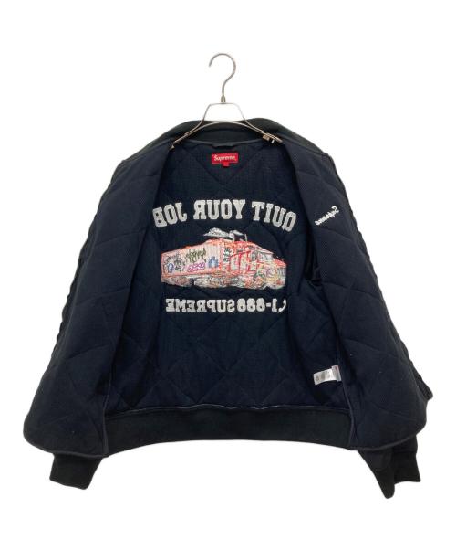 SUPREME（シュプリーム）SUPREME (シュプリーム) QUIT YOUR JOB QUILTED WORK JACKET ブラック サイズ:Lの古着・服飾アイテム