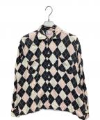 Reminiscenceレミニセンス）の古着「80sレーヨンオープンカラーシャツ」｜ピンク×ブラック