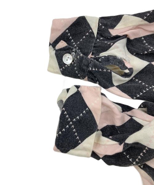 Reminiscence（レミニセンス）Reminiscence (レミニセンス) 80sレーヨンオープンカラーシャツ ピンク×ブラック サイズ:Lの古着・服飾アイテム