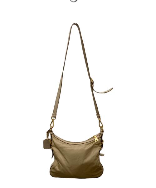 PRADA（プラダ）PRADA (プラダ) ナイロンショルダーバッグ ベージュの古着・服飾アイテム