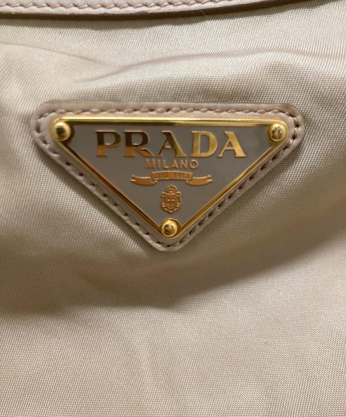 PRADA（プラダ）PRADA (プラダ) ナイロンショルダーバッグ ベージュの古着・服飾アイテム