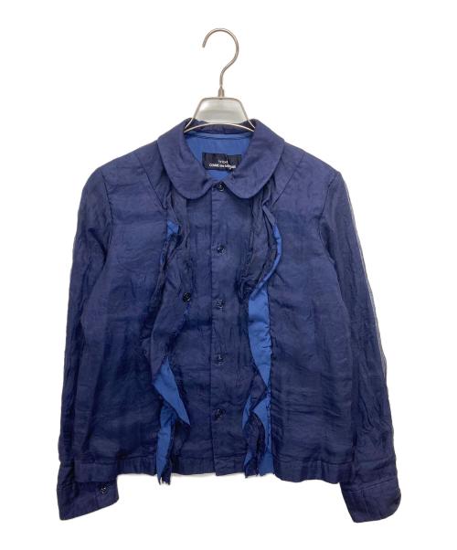 tricot COMME des GARCONS（トリココムデギャルソン）tricot COMME des GARCONS (トリココムデギャルソン) 00’s裁切り丸襟ブラウス ネイビー サイズ:ＦＲＥＥの古着・服飾アイテム