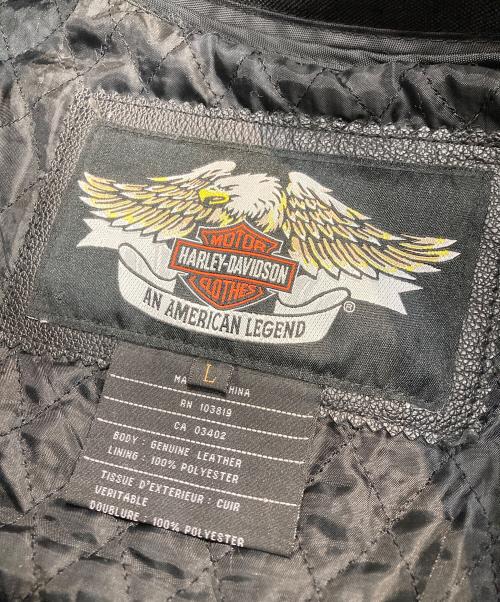 HARLEY-DAVIDSON（ハーレーダビッドソン）HARLEY-DAVIDSON (ハーレーダビッドソン) レーシングレザージャケット ブラック サイズ:Lの古着・服飾アイテム