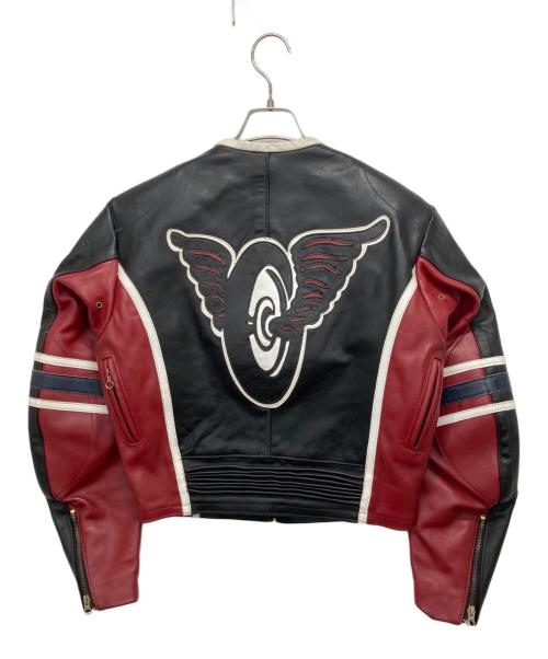 VANSON（バンソン）VANSON (バンソン) レーシングレザージャケット ブラック サイズ:38の古着・服飾アイテム