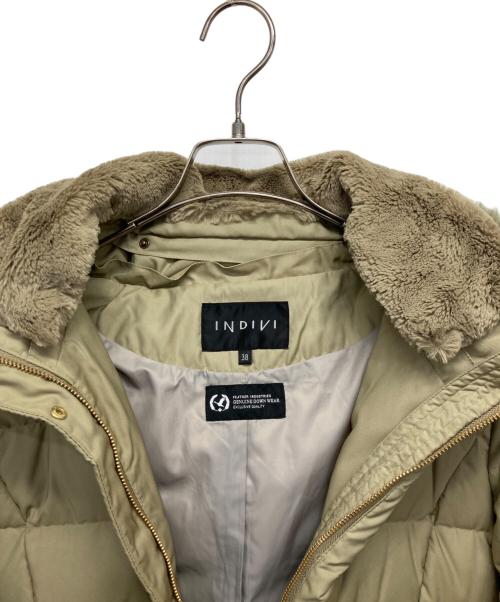 INDIVI（インディヴィ）INDIVI (インディヴィ) 撥水ロングダウンコート カーキ サイズ:Mの古着・服飾アイテム