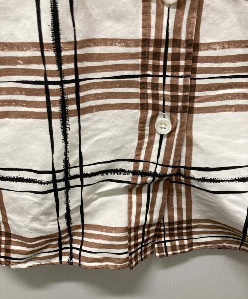MARGARET HOWELL（マーガレットハウエル）MARGARET HOWELL (マーガレットハウエル) PAINTED CHECK COTTON LINEN ブラウン サイズ:SIZE 1 未使用品の古着・服飾アイテム