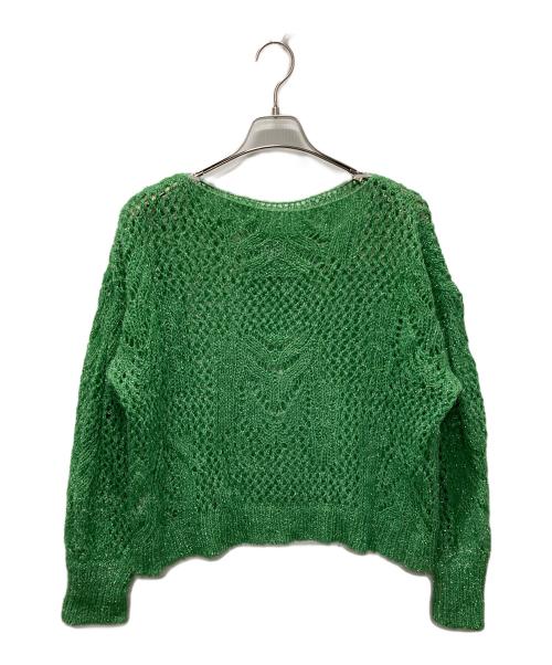 Mame Kurogouchi（マメクロゴウチ）mame kurogouchi (マメクロゴウチ) Botanical Pattern Knitted Lame グリーン サイズ:1の古着・服飾アイテム