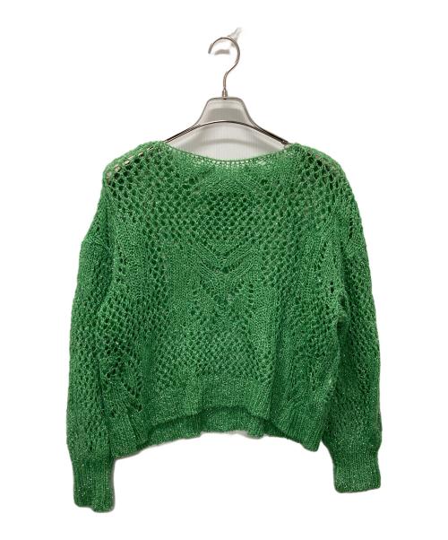 Mame Kurogouchi（マメクロゴウチ）mame kurogouchi (マメクロゴウチ) Botanical Pattern Knitted Lame グリーン サイズ:1の古着・服飾アイテム