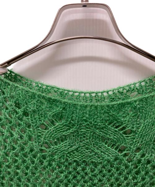 Mame Kurogouchi（マメクロゴウチ）mame kurogouchi (マメクロゴウチ) Botanical Pattern Knitted Lame グリーン サイズ:1の古着・服飾アイテム