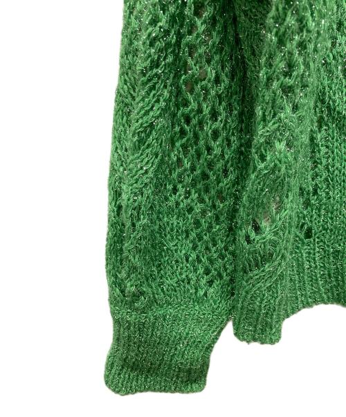 Mame Kurogouchi（マメクロゴウチ）mame kurogouchi (マメクロゴウチ) Botanical Pattern Knitted Lame グリーン サイズ:1の古着・服飾アイテム