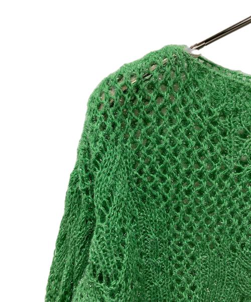 Mame Kurogouchi（マメクロゴウチ）mame kurogouchi (マメクロゴウチ) Botanical Pattern Knitted Lame グリーン サイズ:1の古着・服飾アイテム