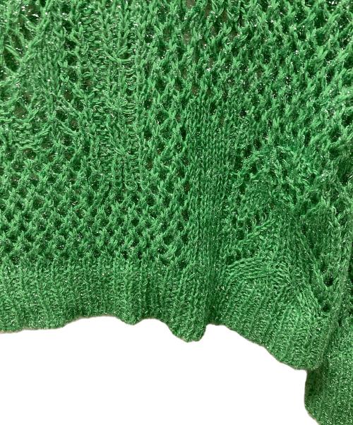 Mame Kurogouchi（マメクロゴウチ）mame kurogouchi (マメクロゴウチ) Botanical Pattern Knitted Lame グリーン サイズ:1の古着・服飾アイテム