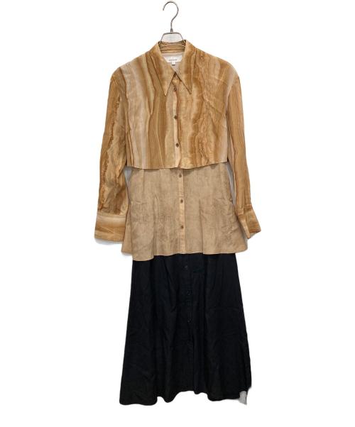 AKIRA NAKA（アキラナカ）AKIRA NAKA (アキラナカ) Marble tiered dress BR ブラウン サイズ:1の古着・服飾アイテム