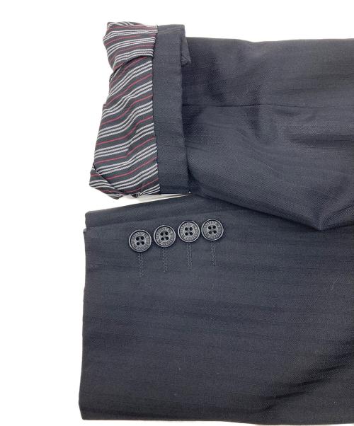 BURBERRY BLACK LABEL（バーバリーブラックレーベル）BURBERRY BLACK LABEL (バーバリーブラックレーベル) Super100sストライプセットアップ ブラック サイズ:36Rの古着・服飾アイテム