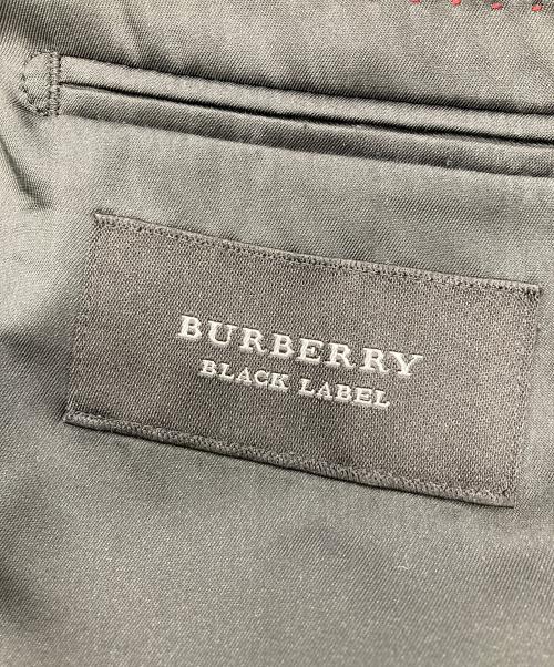 BURBERRY BLACK LABEL（バーバリーブラックレーベル）BURBERRY BLACK LABEL (バーバリーブラックレーベル) Super100sストライプセットアップ ブラック サイズ:36Rの古着・服飾アイテム