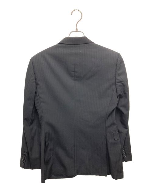 BURBERRY BLACK LABEL（バーバリーブラックレーベル）BURBERRY BLACK LABEL (バーバリーブラックレーベル) Super100sストライプセットアップ ブラック サイズ:36Rの古着・服飾アイテム