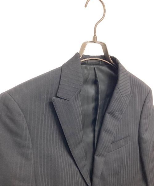 BURBERRY BLACK LABEL（バーバリーブラックレーベル）BURBERRY BLACK LABEL (バーバリーブラックレーベル) Super100sストライプセットアップ ブラック サイズ:36Rの古着・服飾アイテム