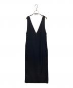 Nobleノーブル）の古着「ストレートVネックワンピース」｜ブラック