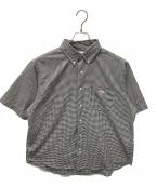 DANTONダントン）の古着「DOT BUTTON B.D. SHIRT SHORT SLEEVE」｜ホワイト×ブラック