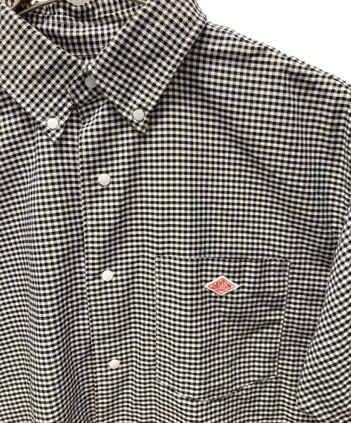 DANTON（ダントン）DANTON (ダントン) DOT BUTTON B.D. SHIRT SHORT SLEEVE ホワイト×ブラック サイズ:40の古着・服飾アイテム