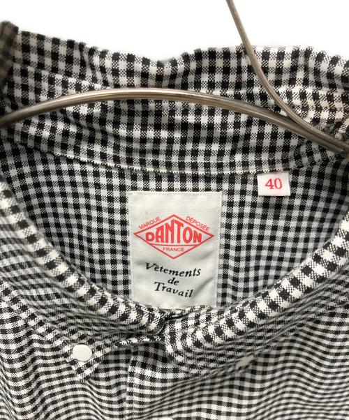 DANTON（ダントン）DANTON (ダントン) DOT BUTTON B.D. SHIRT SHORT SLEEVE ホワイト×ブラック サイズ:40の古着・服飾アイテム