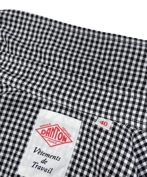 DANTON（ダントン）DANTON (ダントン) DOT BUTTON B.D. SHIRT SHORT SLEEVE ホワイト×ブラック サイズ:40の古着・服飾アイテム