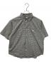 DANTON（ダントン）の古着「DOT BUTTON B.D. SHIRT SHORT SLEEVE」｜ホワイト×ブラック