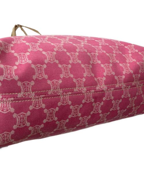 CELINE（セリーヌ）CELINE (セリーヌ) マカダム柄キャンバストートバッグ ピンク×ゴールドの古着・服飾アイテム