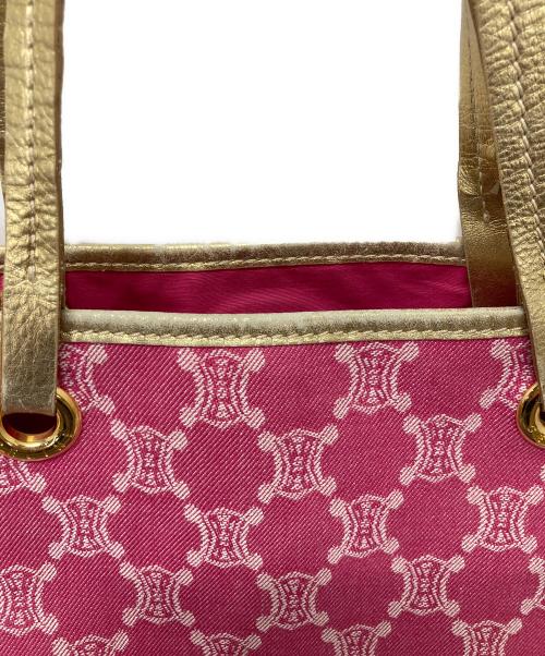 CELINE（セリーヌ）CELINE (セリーヌ) マカダム柄キャンバストートバッグ ピンク×ゴールドの古着・服飾アイテム