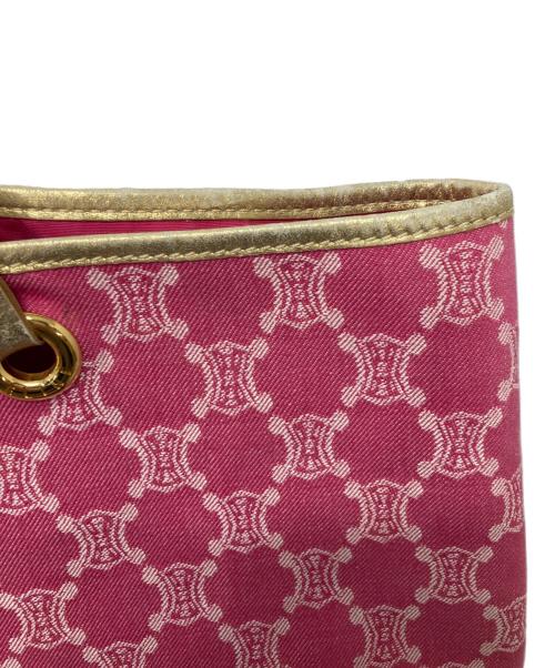 CELINE（セリーヌ）CELINE (セリーヌ) マカダム柄キャンバストートバッグ ピンク×ゴールドの古着・服飾アイテム