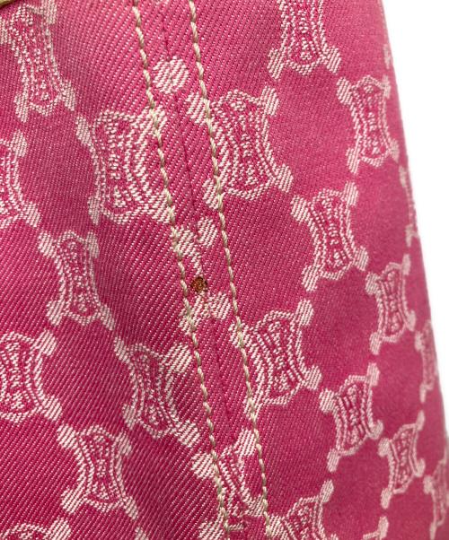 CELINE（セリーヌ）CELINE (セリーヌ) マカダム柄キャンバストートバッグ ピンク×ゴールドの古着・服飾アイテム