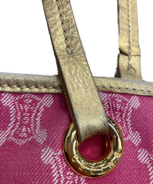 CELINE（セリーヌ）CELINE (セリーヌ) マカダム柄キャンバストートバッグ ピンク×ゴールドの古着・服飾アイテム