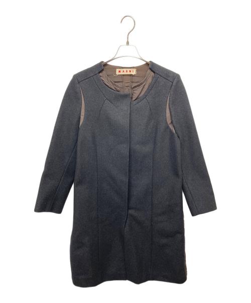 MARNI（マルニ）MARNI (マルニ) 切替ノーカラーコート グレー サイズ:40の古着・服飾アイテム
