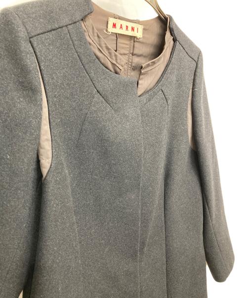MARNI（マルニ）MARNI (マルニ) 切替ノーカラーコート グレー サイズ:40の古着・服飾アイテム
