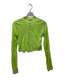 AURALEE（オーラリー）の古着「HARD TWIST COTTON GAUZE CARDIGAN」｜黄緑