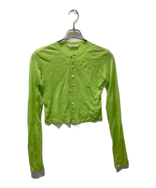 AURALEE（オーラリー）AURALEE (オーラリー) HARD TWIST COTTON GAUZE CARDIGAN 黄緑 サイズ:SIZE 0の古着・服飾アイテム