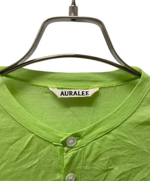 AURALEE（オーラリー）AURALEE (オーラリー) HARD TWIST COTTON GAUZE CARDIGAN 黄緑 サイズ:SIZE 0の古着・服飾アイテム