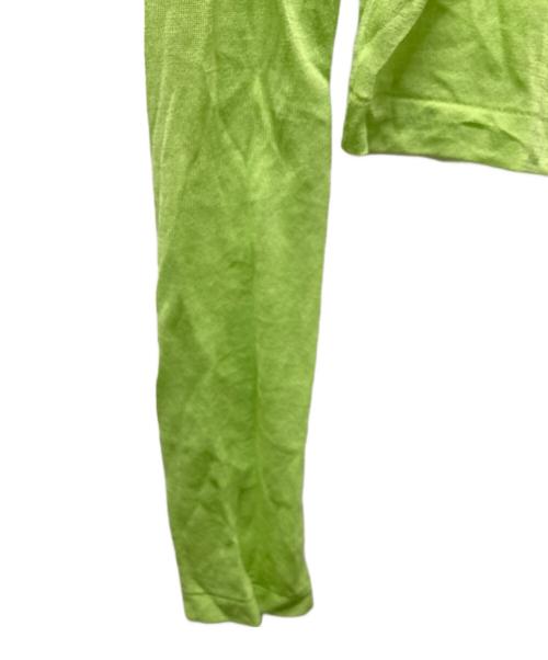 AURALEE（オーラリー）AURALEE (オーラリー) HARD TWIST COTTON GAUZE CARDIGAN 黄緑 サイズ:SIZE 0の古着・服飾アイテム