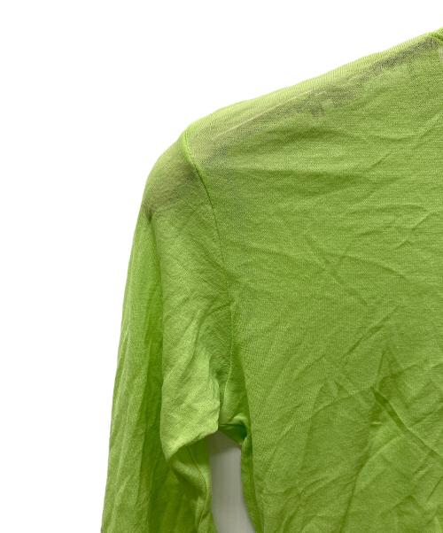 AURALEE（オーラリー）AURALEE (オーラリー) HARD TWIST COTTON GAUZE CARDIGAN 黄緑 サイズ:SIZE 0の古着・服飾アイテム