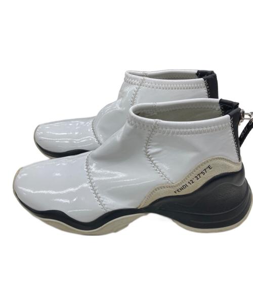 FENDI（フェンディ）FENDI (フェンディ) フルイド エナメル ジップアップ スニーカー ホワイト サイズ:35の古着・服飾アイテム